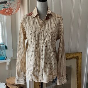 Printed Pearl Snaps Button-Up Shirt western embroidered floral cotton India